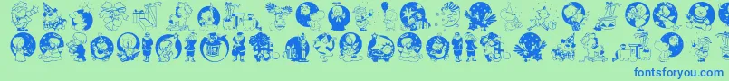 Lisätietoja Xmaspromotionssymbols-fontista Xmaspromotionssymbols-fontti – siniset fontit vihreällä taustalla