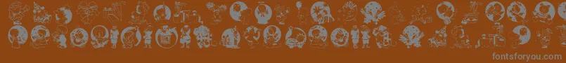Xmaspromotionssymbols-Schriftart – Graue Schriften auf braunem Hintergrund
