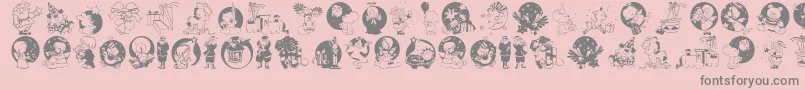 フォントXmaspromotionssymbols – ピンクの背景に灰色の文字