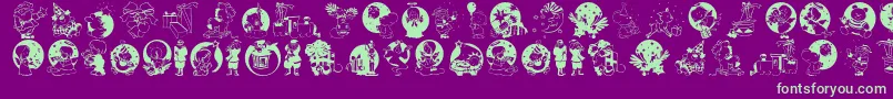 Xmaspromotionssymbols Font – Green Fonts on Purple Background