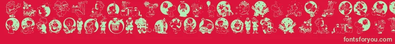 Xmaspromotionssymbols-fontti – vihreät fontit punaisella taustalla