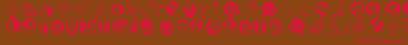 Xmaspromotionssymbols Font – Red Fonts on Brown Background