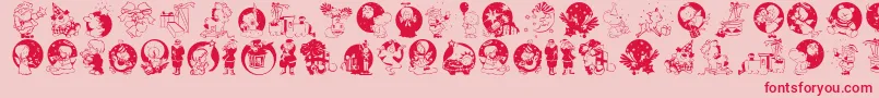 Xmaspromotionssymbols-fontti – punaiset fontit vaaleanpunaisella taustalla