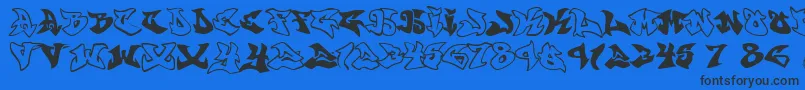 Graffonti.Atomic.Bomb Font – Black Fonts on Blue Background