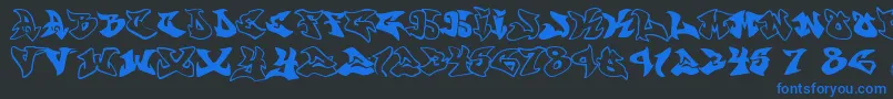 Graffonti.Atomic.Bomb Font – Blue Fonts on Black Background