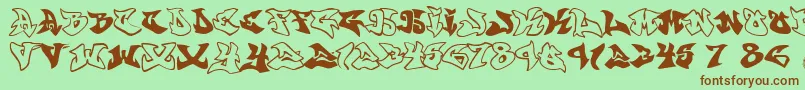 Graffonti.Atomic.Bomb Font – Brown Fonts on Green Background