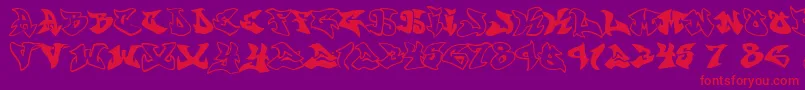 Graffonti.Atomic.Bomb Font – Red Fonts on Purple Background