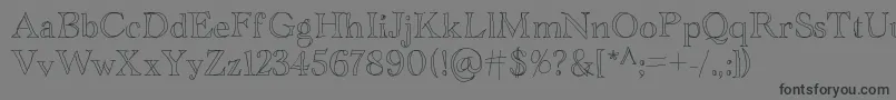 フォントAcademyblah – 黒い文字の灰色の背景