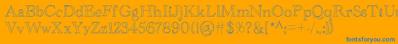 Academyblah Font – Blue Fonts on Orange Background