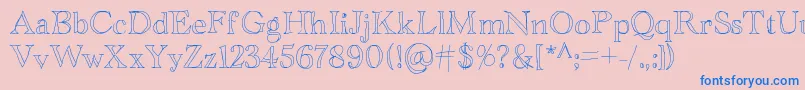 Academyblah Font – Blue Fonts on Pink Background