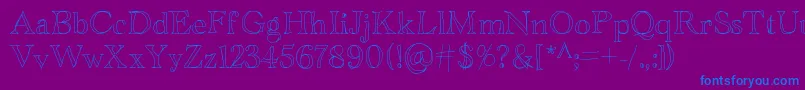 Academyblah Font – Blue Fonts on Purple Background