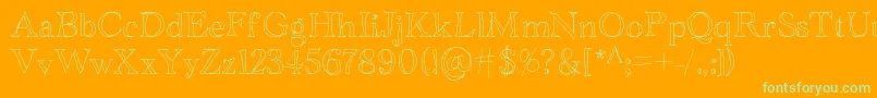 Academyblah Font – Green Fonts on Orange Background
