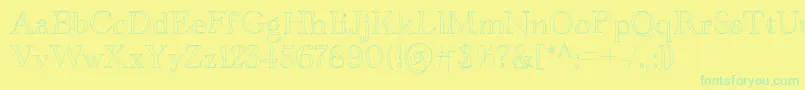 Academyblah Font – Green Fonts on Yellow Background