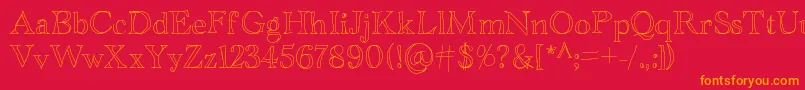 Academyblah Font – Orange Fonts on Red Background