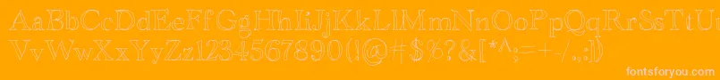 Academyblah Font – Pink Fonts on Orange Background