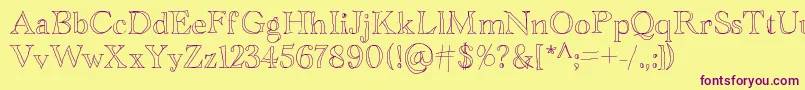 Academyblah Font – Purple Fonts on Yellow Background