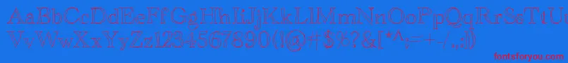 Academyblah Font – Red Fonts on Blue Background