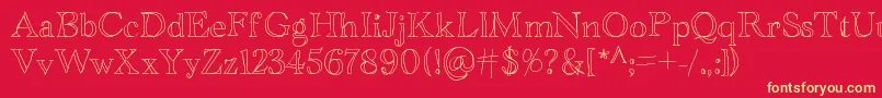 Academyblah Font – Yellow Fonts on Red Background