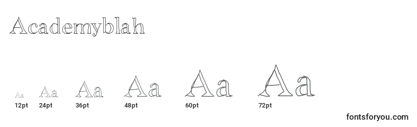 Размеры шрифта Academyblah