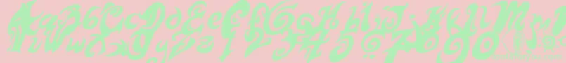 Hurtm Font – Green Fonts on Pink Background