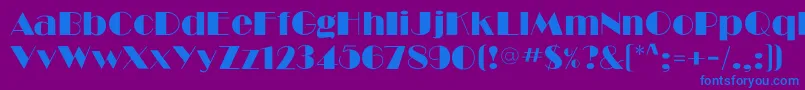 Czcionka Ritzflf – niebieskie czcionki na fioletowym tle