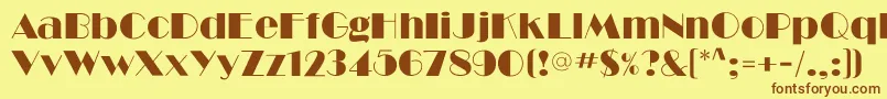 Ritzflf Font – Brown Fonts on Yellow Background