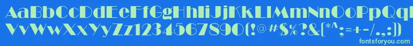 Ritzflf Font – Green Fonts on Blue Background