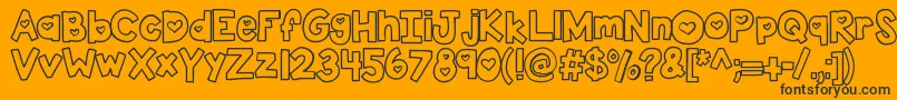 Kbtwolovers-Schriftart – Schwarze Schriften auf orangefarbenem Hintergrund