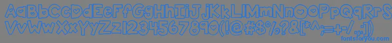 Шрифт Kbtwolovers – синие шрифты на сером фоне