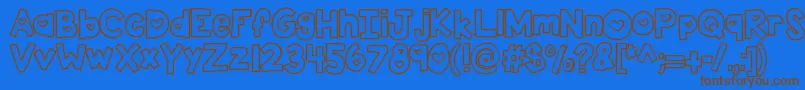 Fonte Kbtwolovers – fontes marrons em um fundo azul