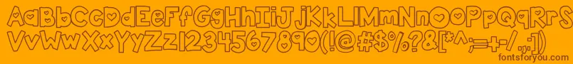 フォントKbtwolovers – オレンジの背景に茶色のフォント