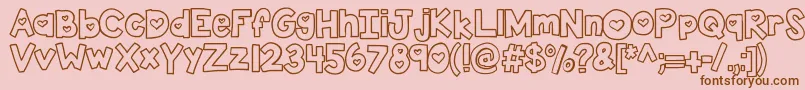 Kbtwolovers-fontti – ruskeat fontit vaaleanpunaisella taustalla