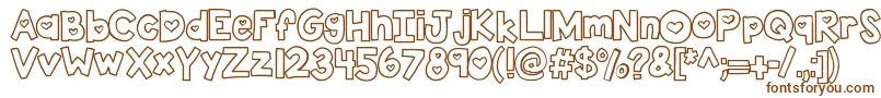 Шрифт Kbtwolovers – коричневые шрифты на белом фоне