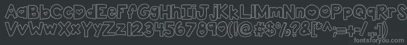 Kbtwolovers Font – Gray Fonts on Black Background