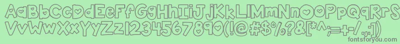 Kbtwolovers Font – Gray Fonts on Green Background