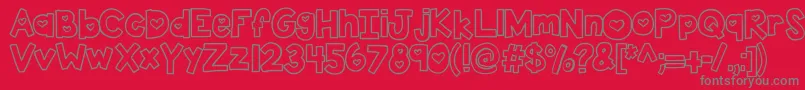 Kbtwolovers Font – Gray Fonts on Red Background