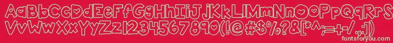 Kbtwolovers Font – Green Fonts on Red Background