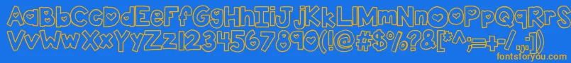 Police Kbtwolovers – polices orange sur fond bleu