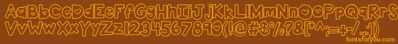 Kbtwolovers Font – Orange Fonts on Brown Background