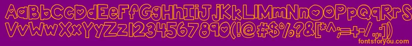 Kbtwolovers-fontti – oranssit fontit violetilla taustalla