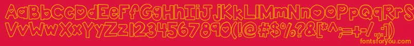 Kbtwolovers Font – Orange Fonts on Red Background