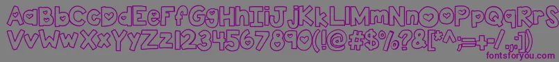 Kbtwolovers-fontti – violetit fontit harmaalla taustalla