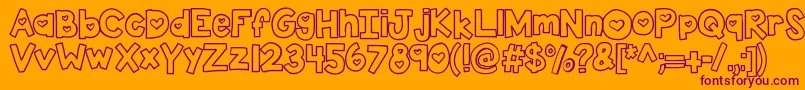 Kbtwolovers Font – Purple Fonts on Orange Background