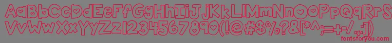 フォントKbtwolovers – 赤い文字の灰色の背景