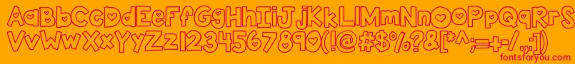 Kbtwolovers Font – Red Fonts on Orange Background