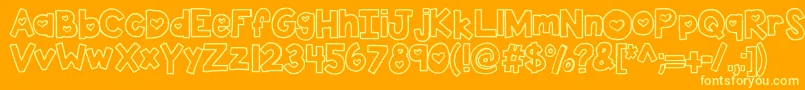 More about Kbtwolovers Font Kbtwolovers Font – Yellow Fonts on Orange Background