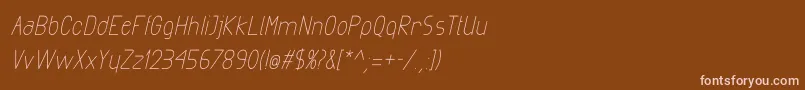 Шрифт ExactaMediumItalic – розовые шрифты на коричневом фоне