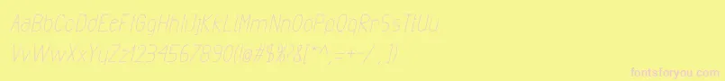ExactaMediumItalic-Schriftart – Rosa Schriften auf gelbem Hintergrund