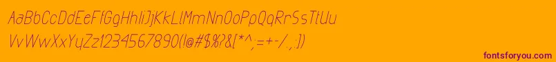 Шрифт ExactaMediumItalic – фиолетовые шрифты на оранжевом фоне