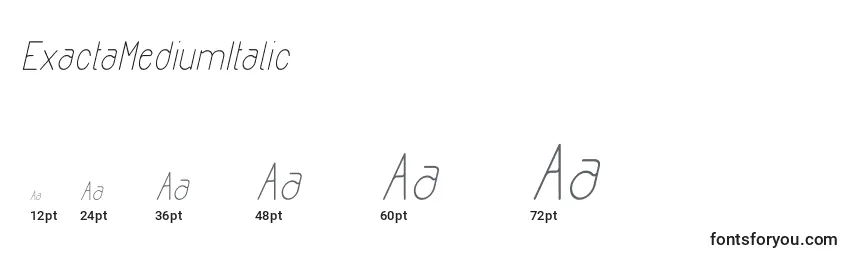 Размеры шрифта ExactaMediumItalic (85869)